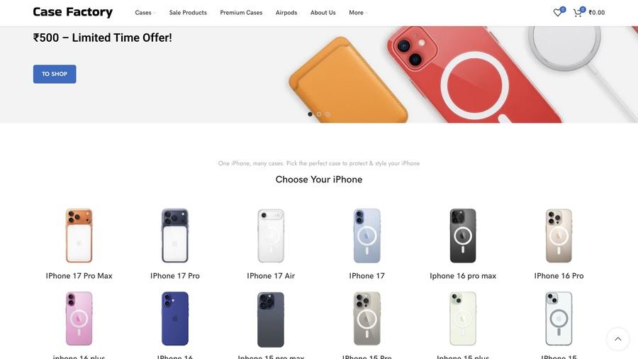 Case Factory website screenshot